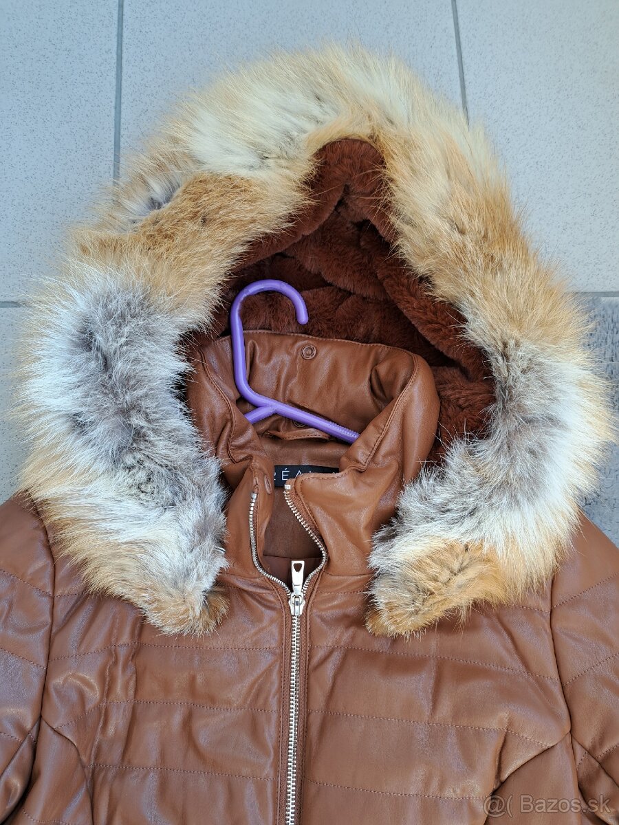 Bunda štýlová zimná s pravou kožušinou