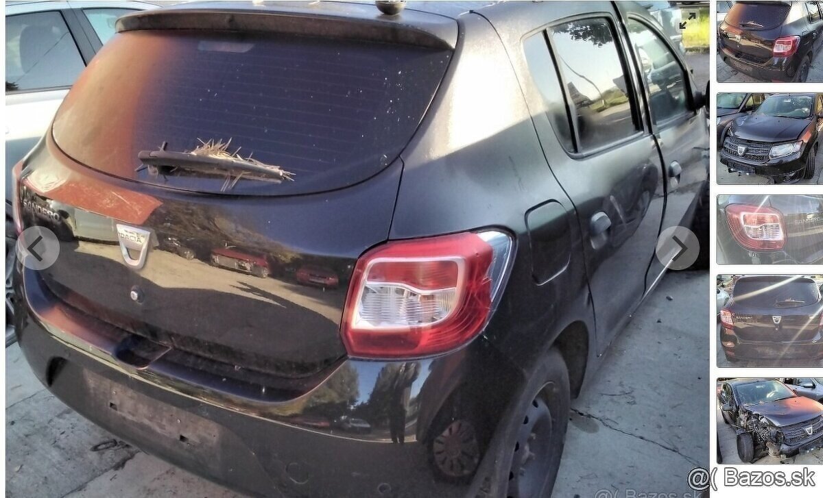 DACIA SANDERO 1.2 2014 predám DVERE, MOTOR D4FF7, PREVODOVKA