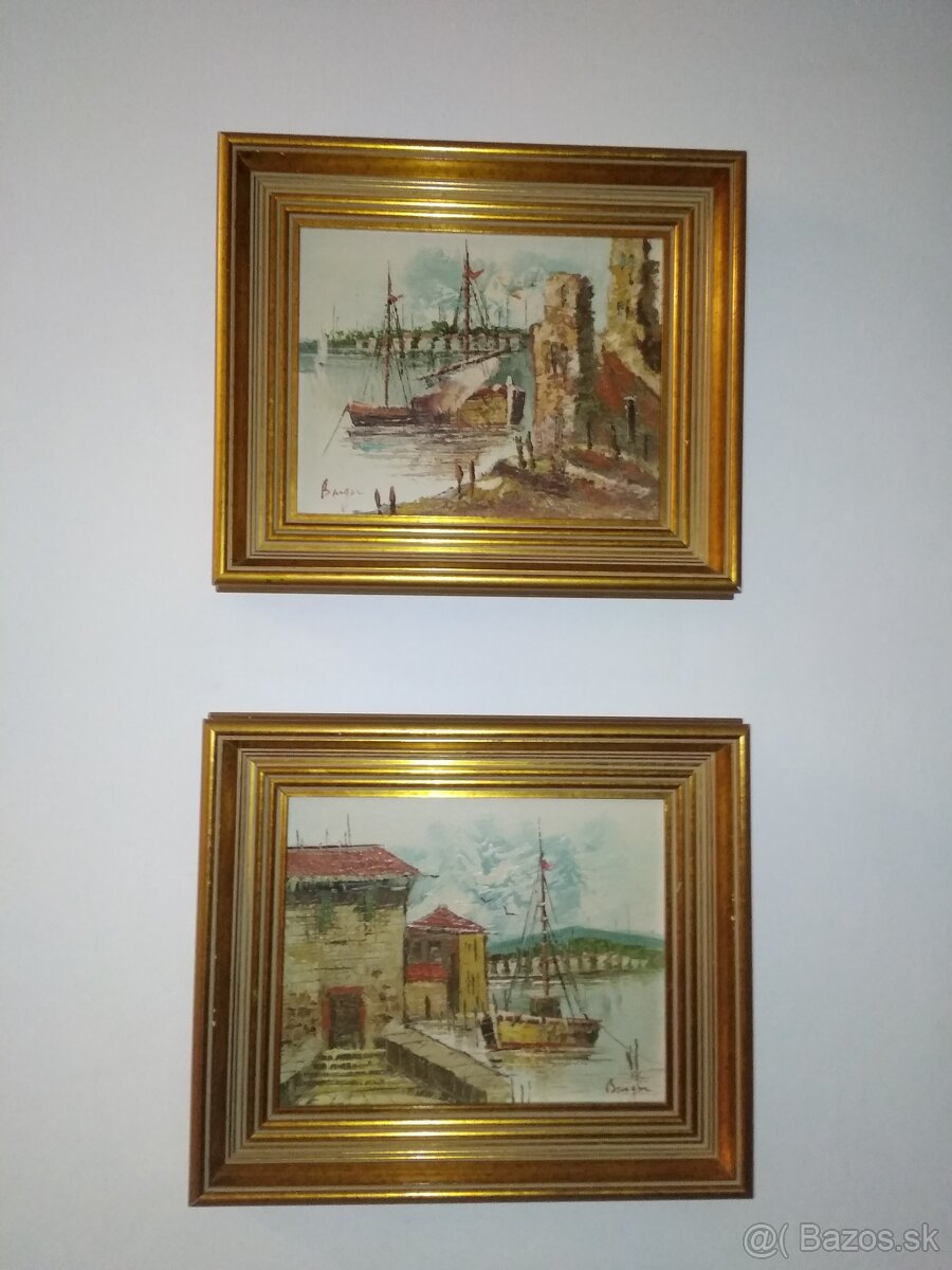 Sada dvoch obrazov olejomaľby