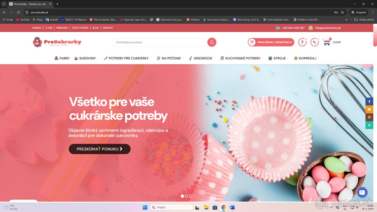 predam eshop pre cukrárky
