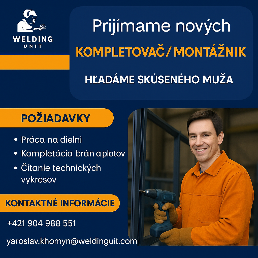 Práca pre montážnika v Prešove