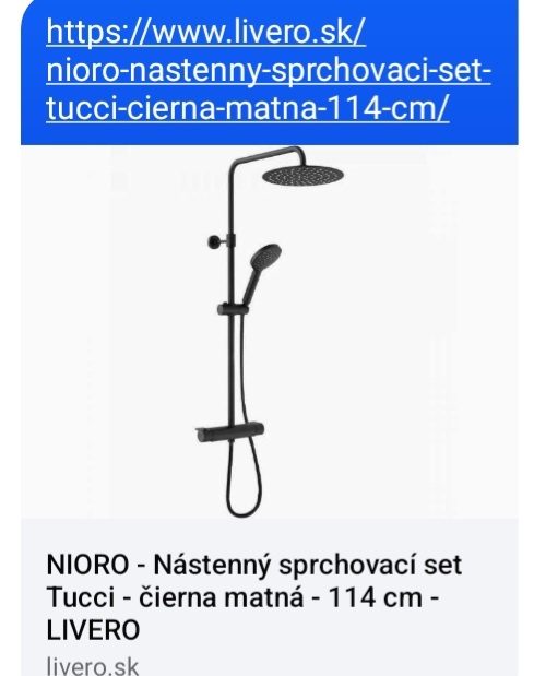 Sprchový set čierny matný