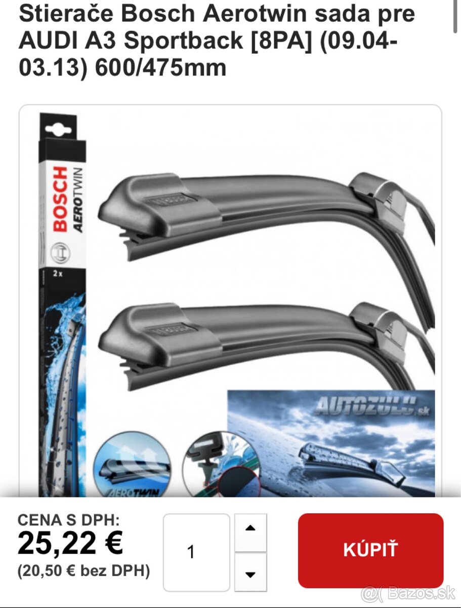 predné stierače BOSCH AEROTWIN