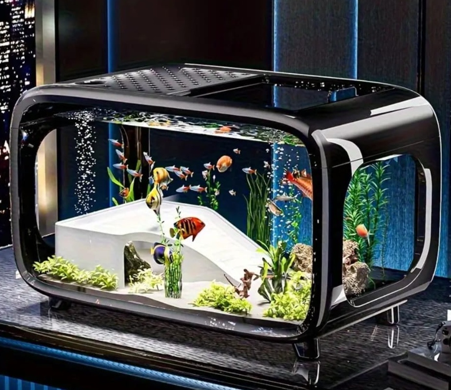 Akvárium moderné plastové čierne