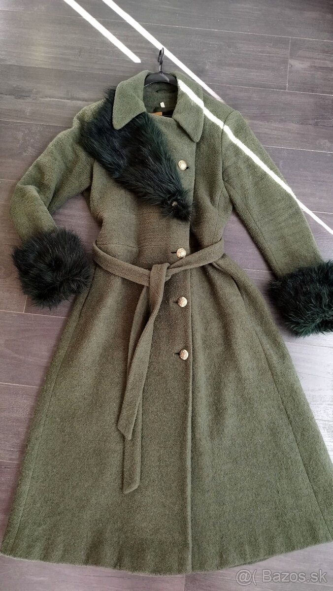Dámsky dlhý vlnený kabát XL/42
