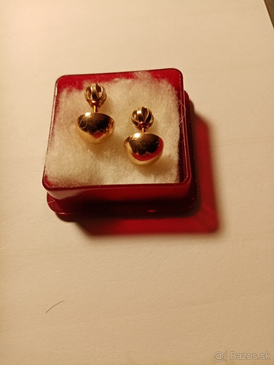 Predám náušnice - zlaté, hladké, guľaté