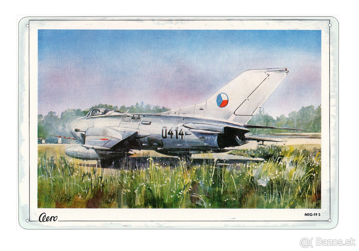 plechová cedule - letadlo Mig-19 S