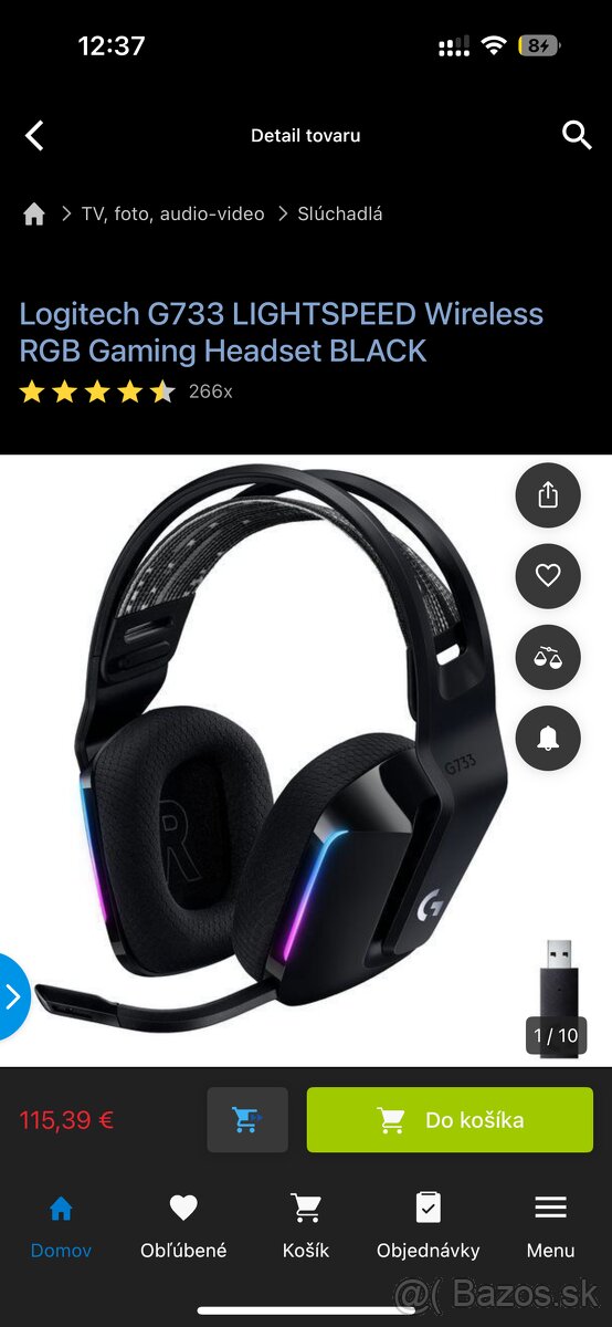 Logitech G733 LIGHTSPEED Wireless RGB Gaming Headset BLACK