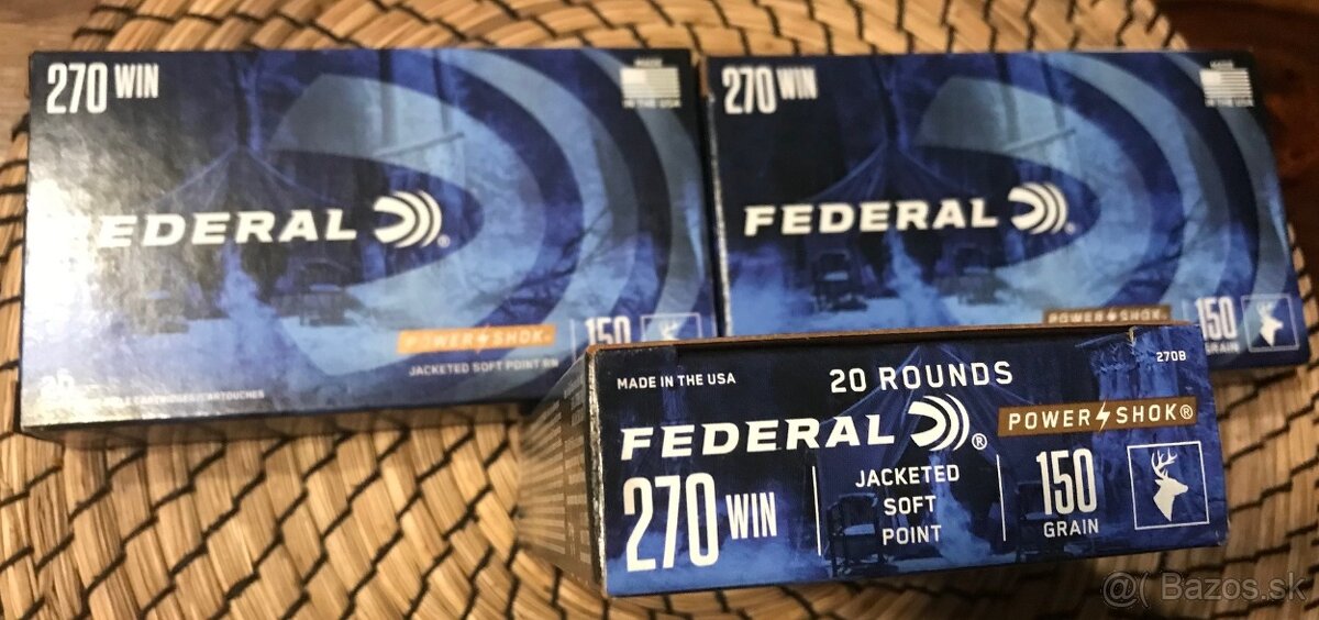 Náboje FEDERAL Power Shok kal. 270 Win.,+ NOSLER + SAKO