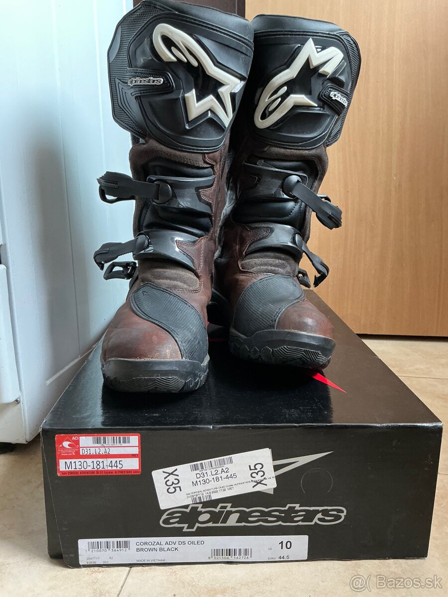 Vysoké čižmy Alpinestars Adventure hnedo-čierne 44.5/10