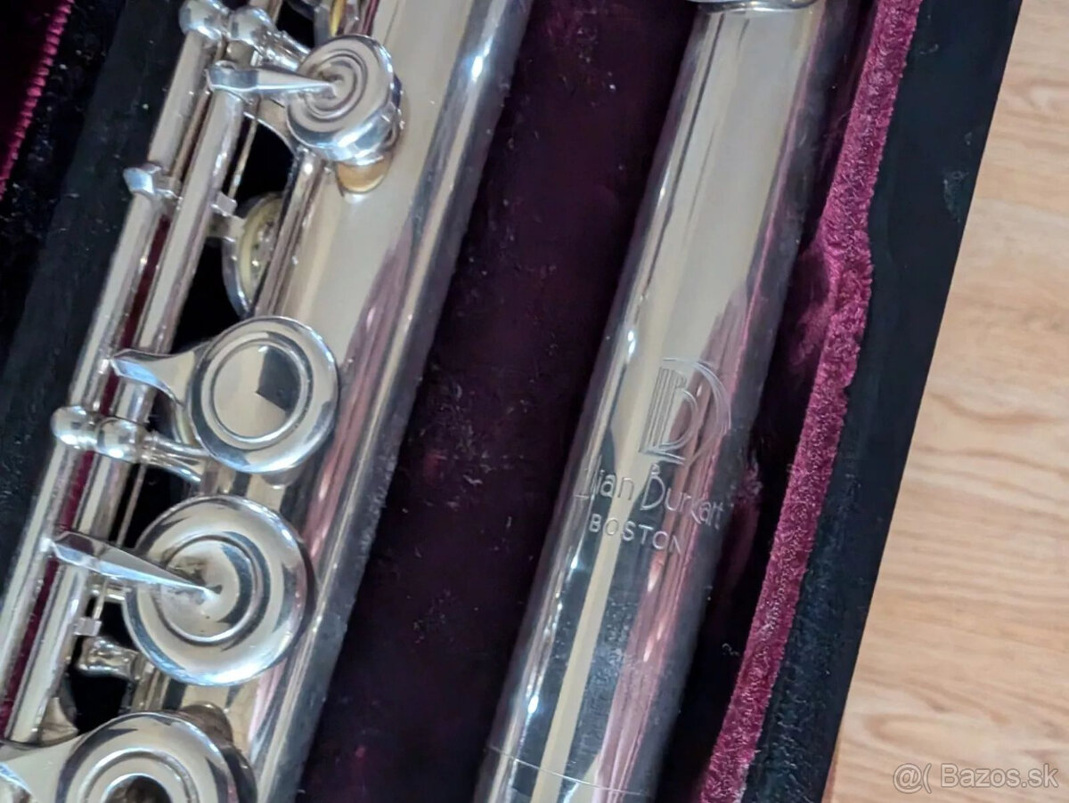 Ručne vyrobená flauta Lillian Burkart zo striebra 925Ag Elit