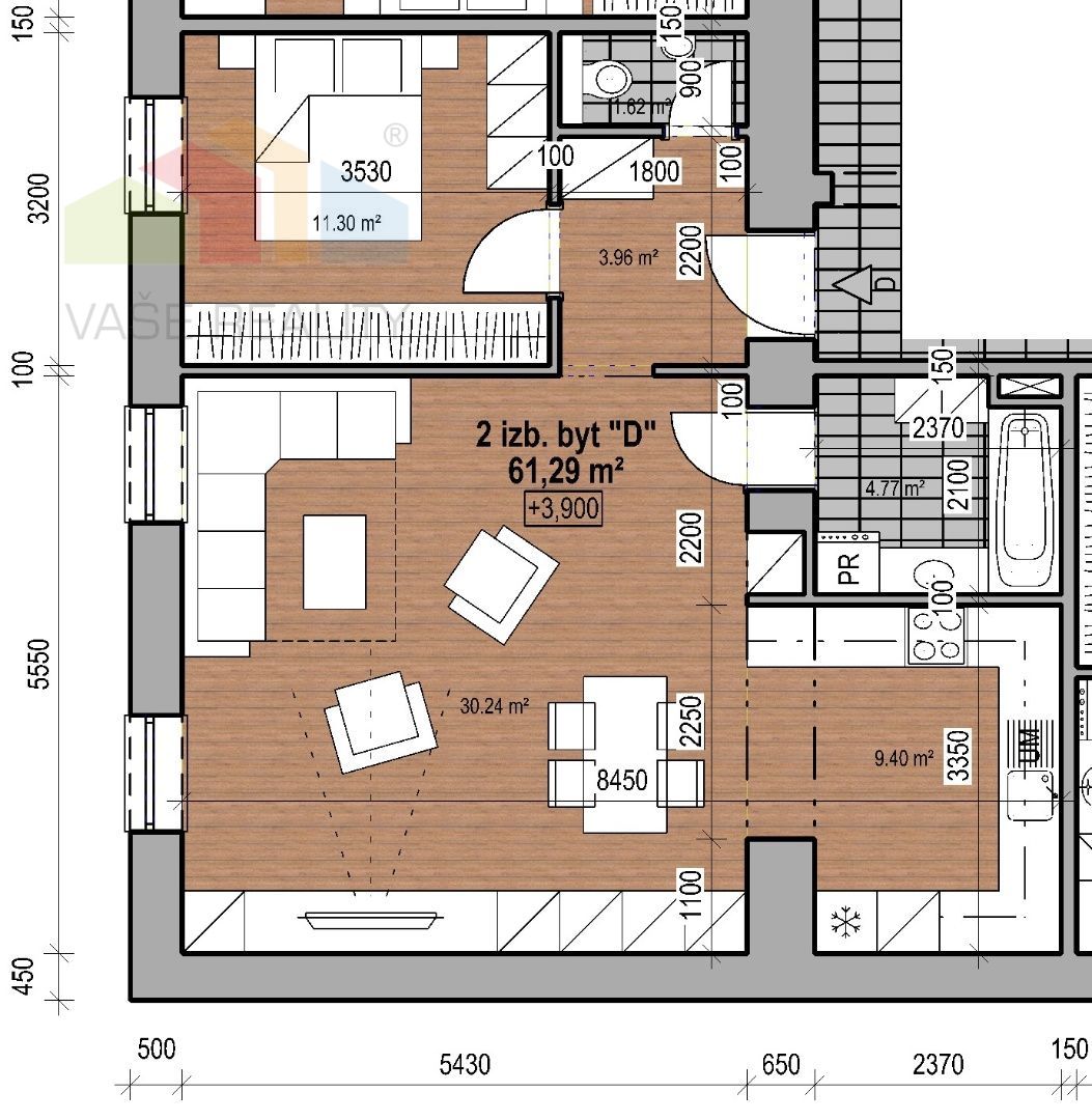 Na predaj 2 izbový byt Ilava, STRED, 61,29 M2