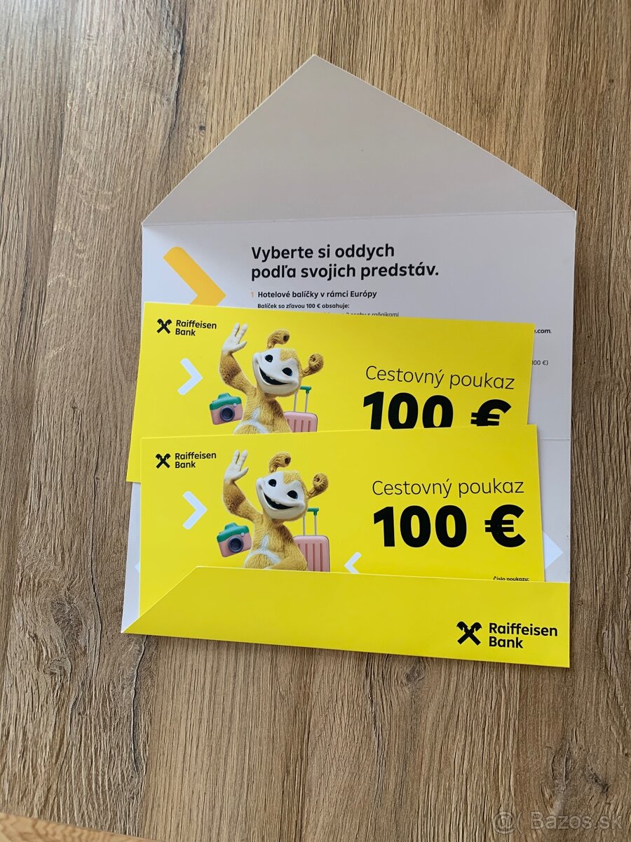 Cestovný poukaz na 100€ 2x