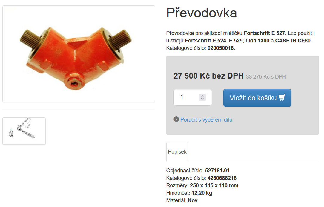 Prevodovka MDW 527 CASE