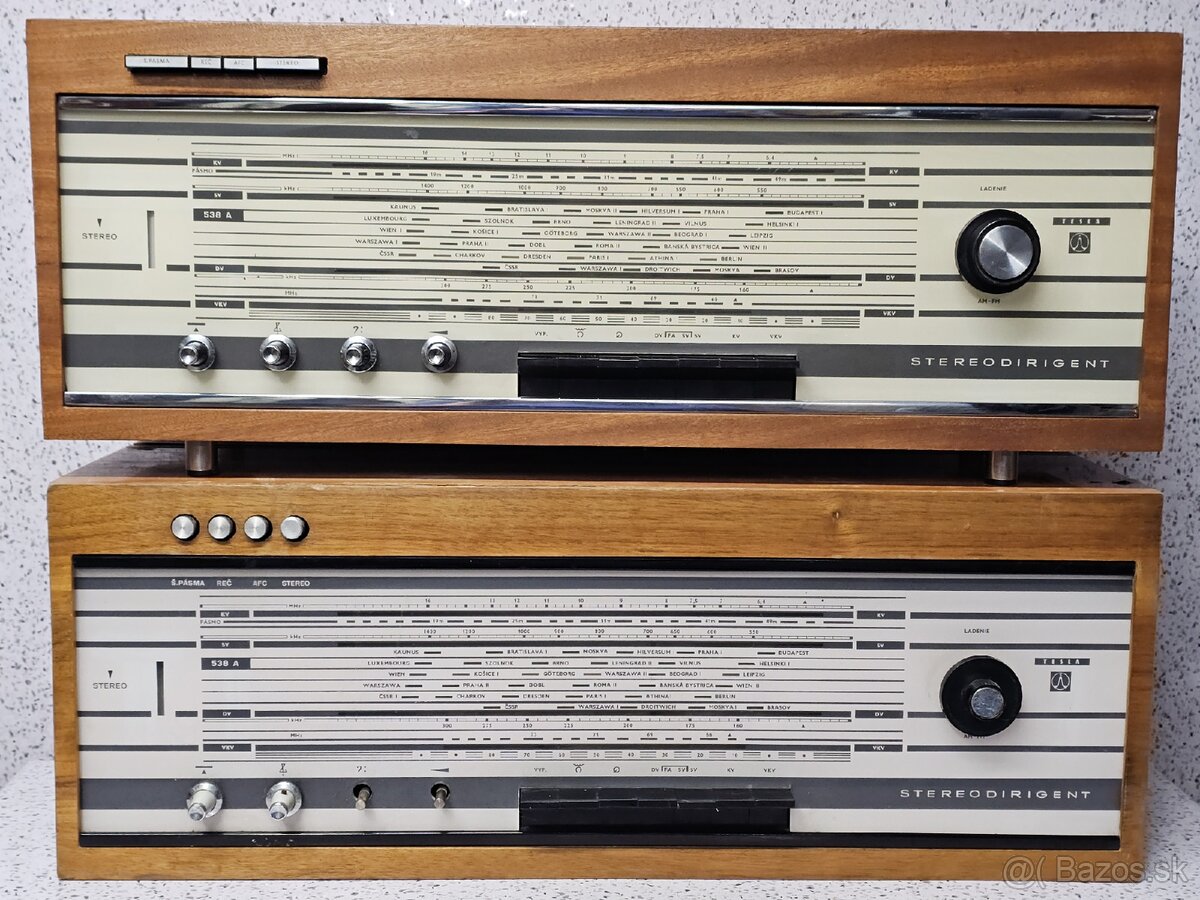 2x STEREODIRIGENT 》TESLA 538A 》Starožitné elektronkové radio