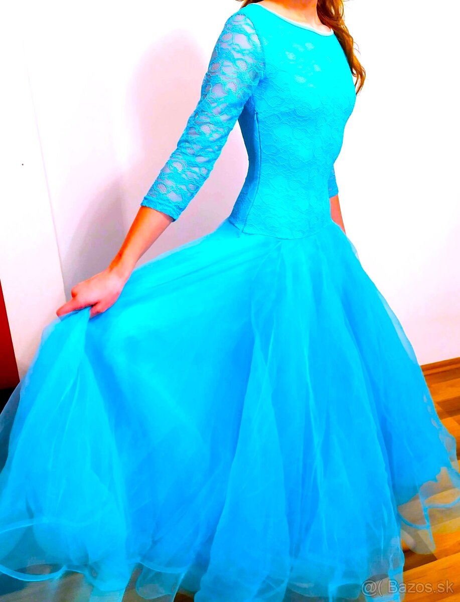 NOVÉ tanečné/spoločenské šaty STUŽKOVÁ/štandart. tance XS-S