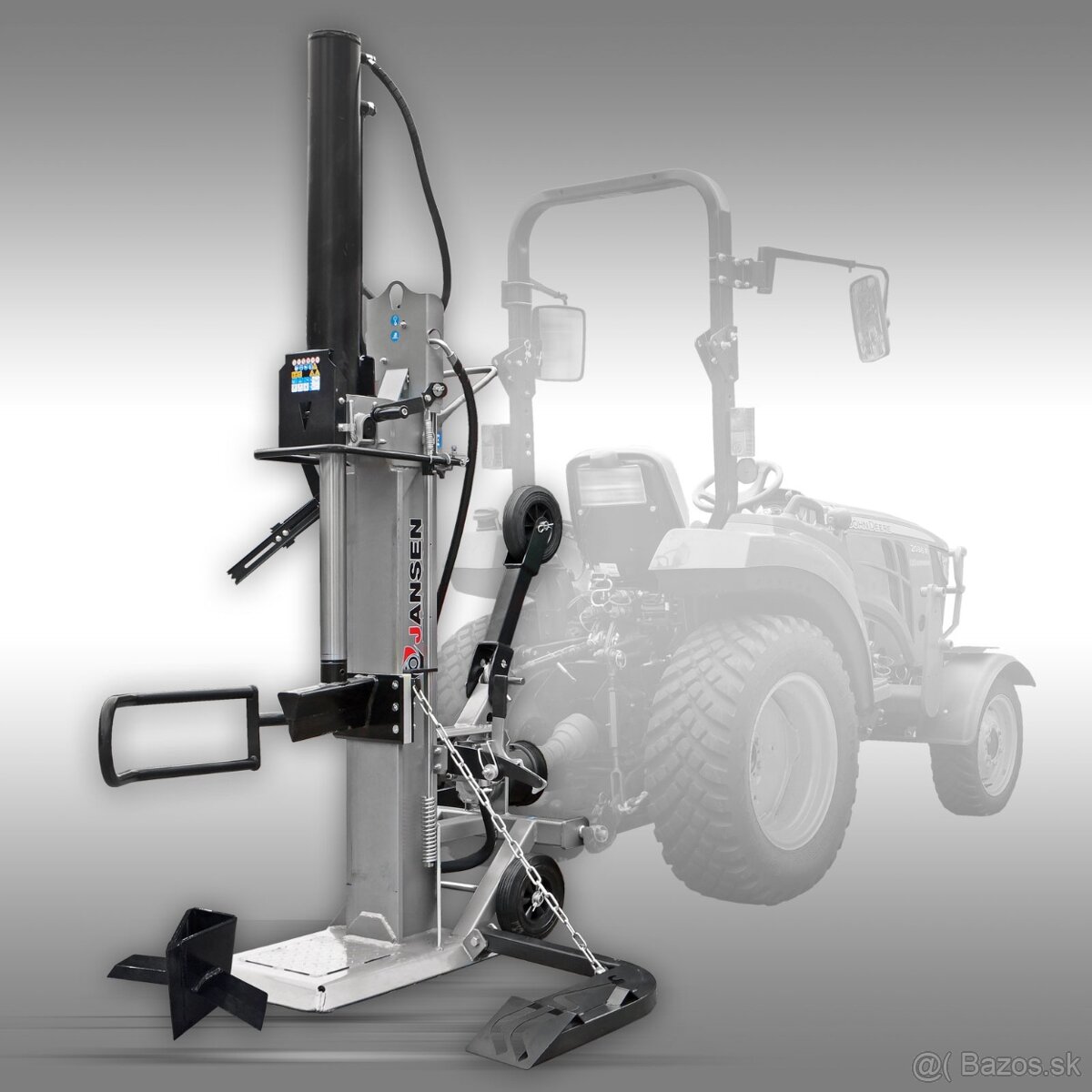 Štiepačka dreva Jansen TS-30, 30 t (PTO), stojaca, so zdvihá