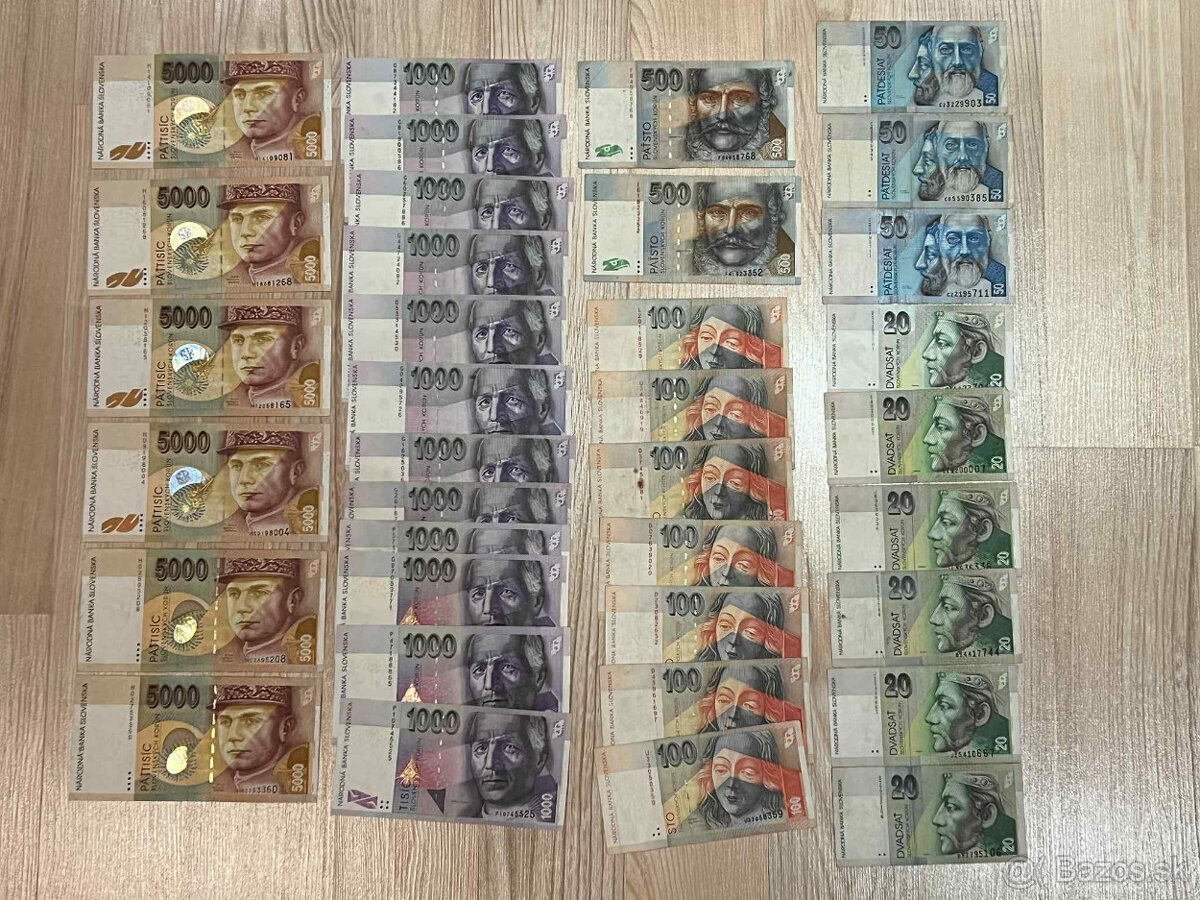 Slovenské bankovky/koruny pred eurom