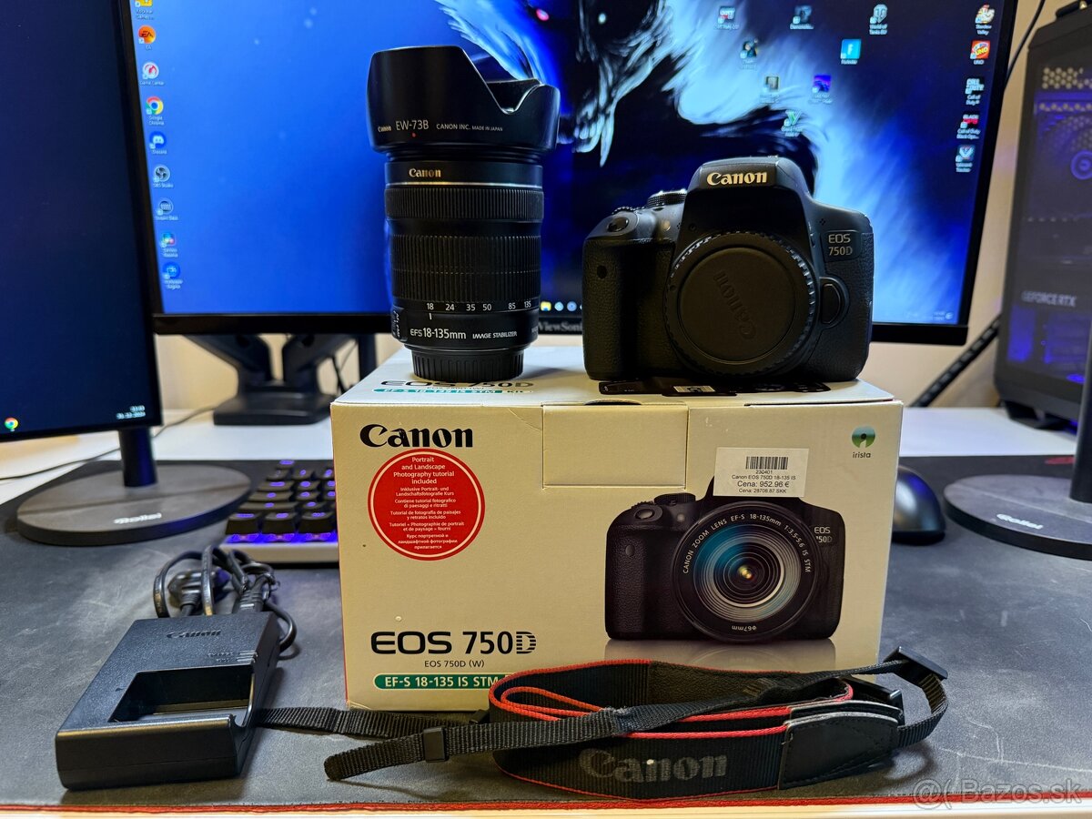 Canon EOS 750D kit objektív 18-135