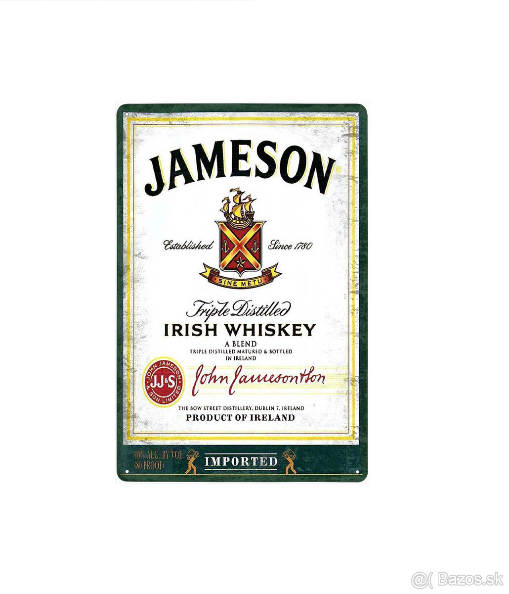 plechová cedule - Jameson Irish Whiskey