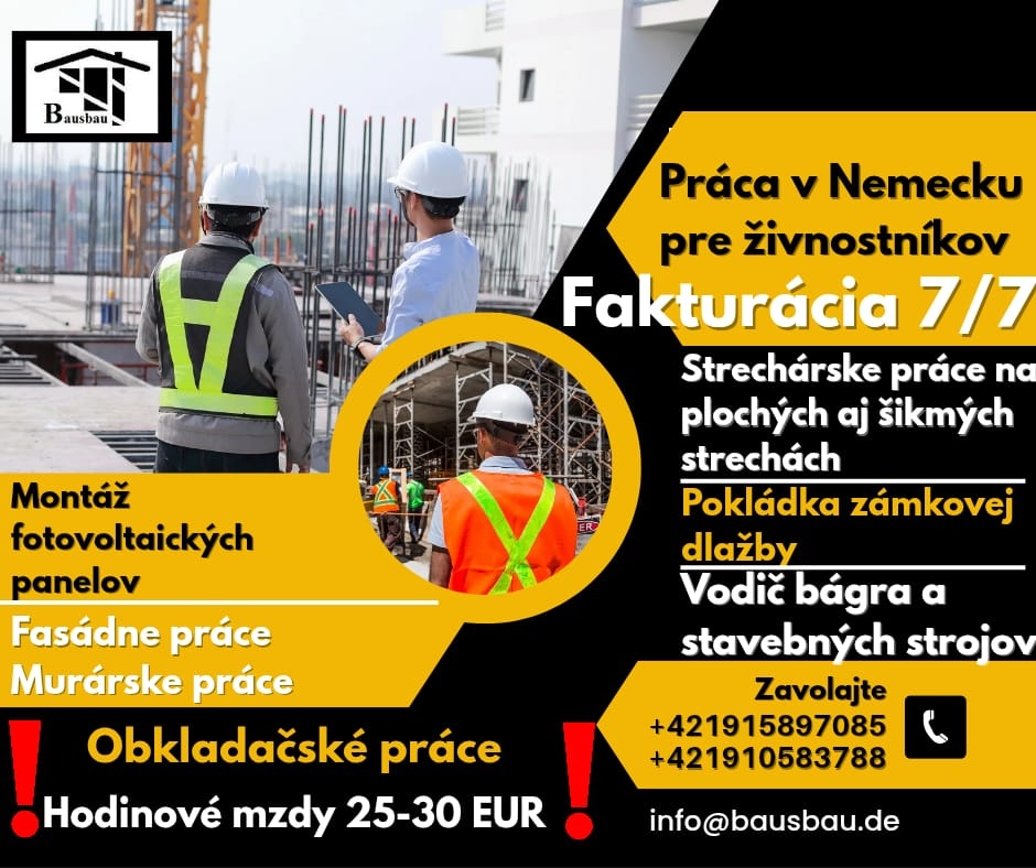MURÁRI, LEŠENÁRI, POKRÝVAČI, STROJNÍCI, OBKLADAČI – HĽADÁME