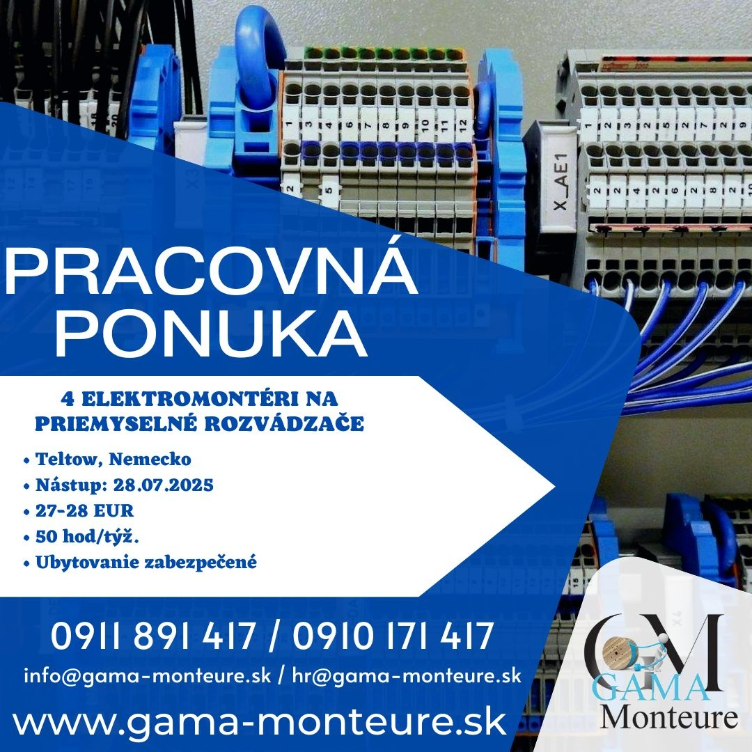 Elektromontéri – priemyselné rozvádzače (Nemecko)