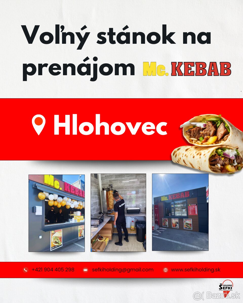 Prenajmeme KEBAB stánok s kompletným vybavením