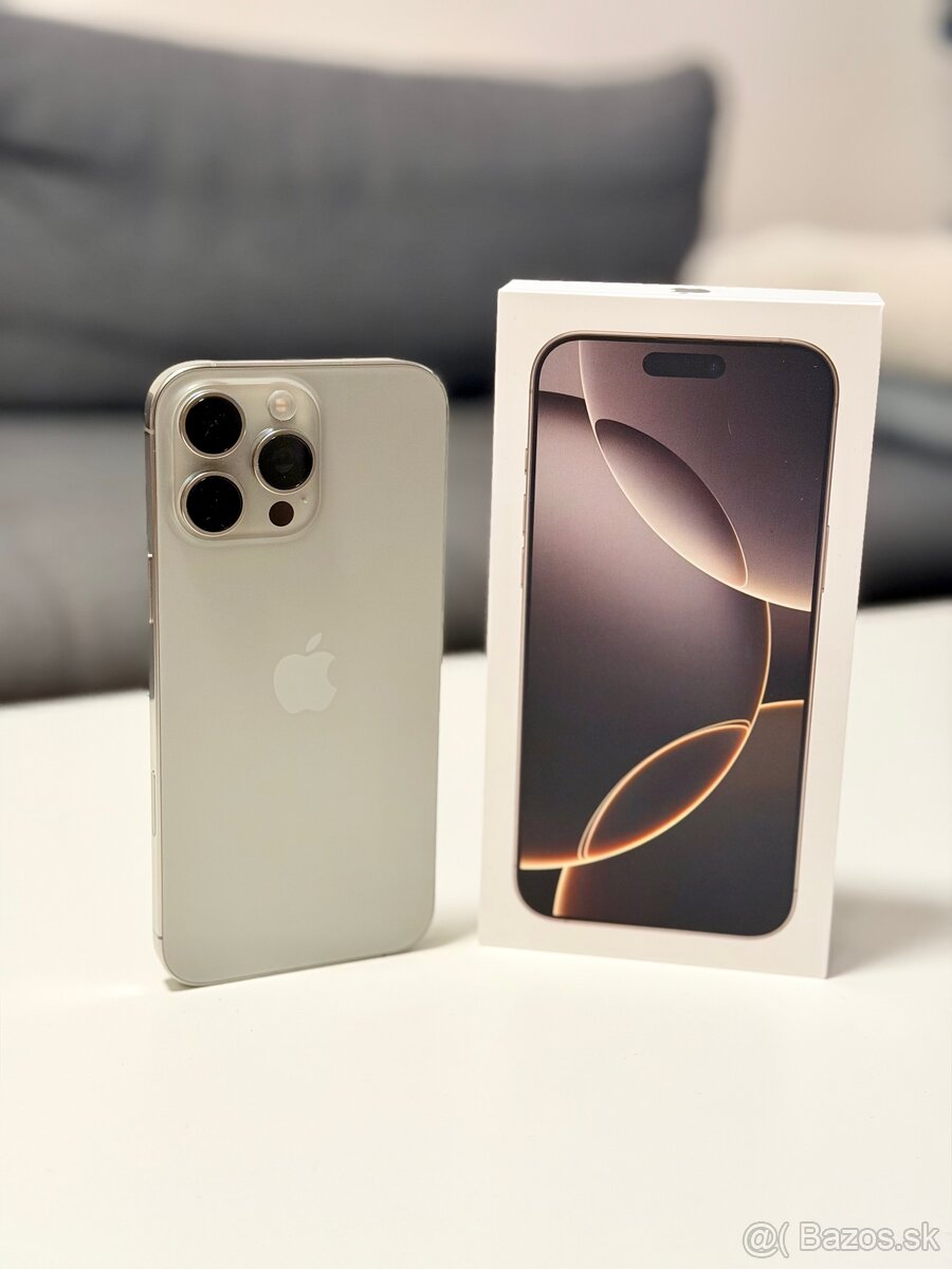 ✅iPhone 16 Pro Max 256 GB – Prírodný titán - 100% batéria✅