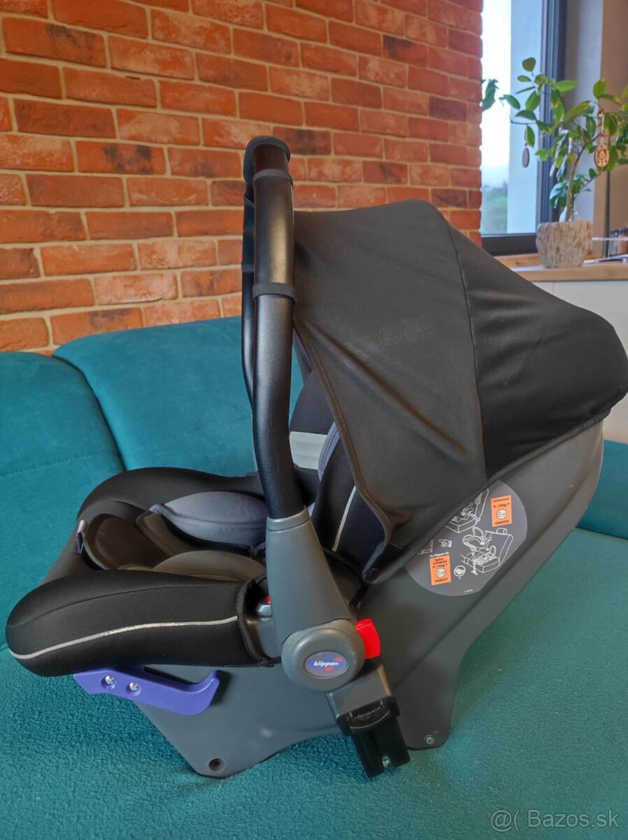 Detská autosedačka (vajíčko) Klippan Dinofix Black/Grey