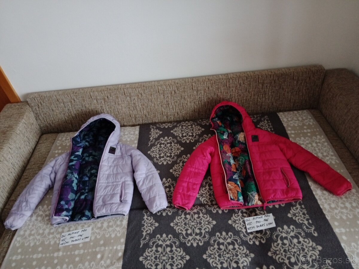 Dievc.zimné obojstranné bundy Alpine Pro veľ.140-146