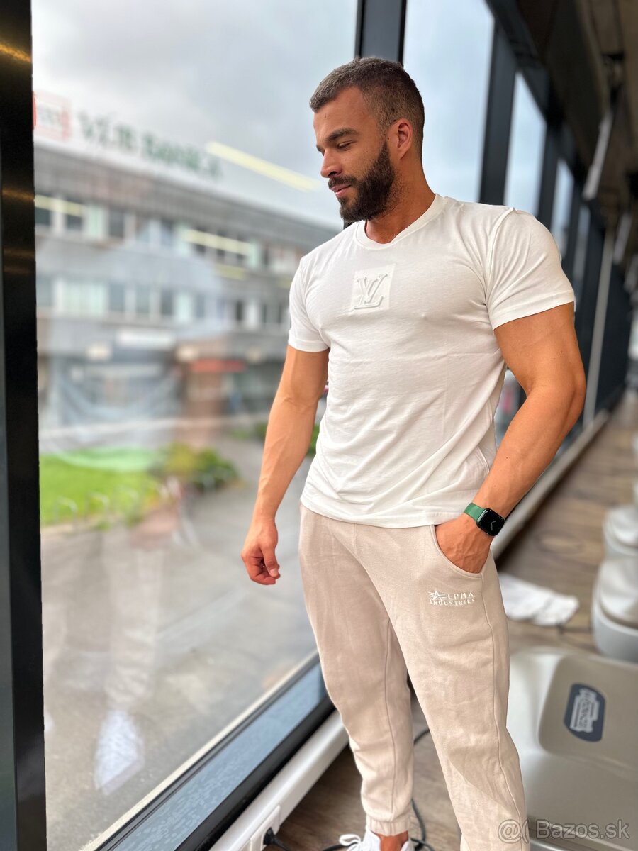 Luxusne tričko Louis Vuitton bielo biele