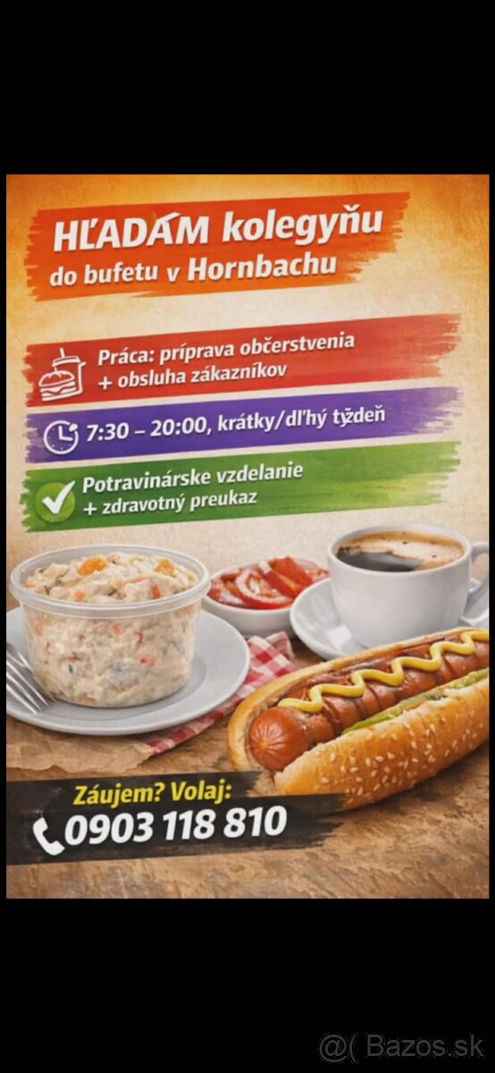 Pracovníčka do bufetu