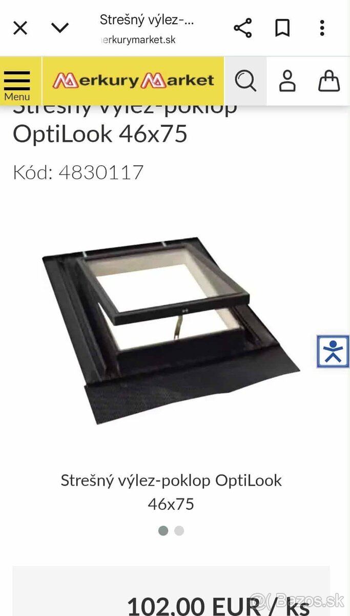 Strešné okno vylez