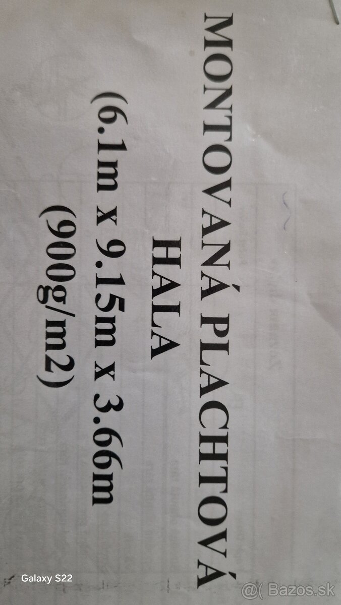 Oblukovu plachtovu halu 6,1x9,15x3,66