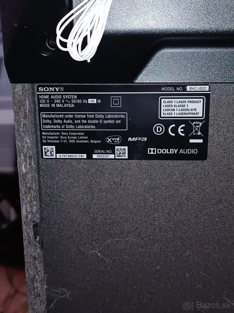 Audio systém Sony MHC - V82D