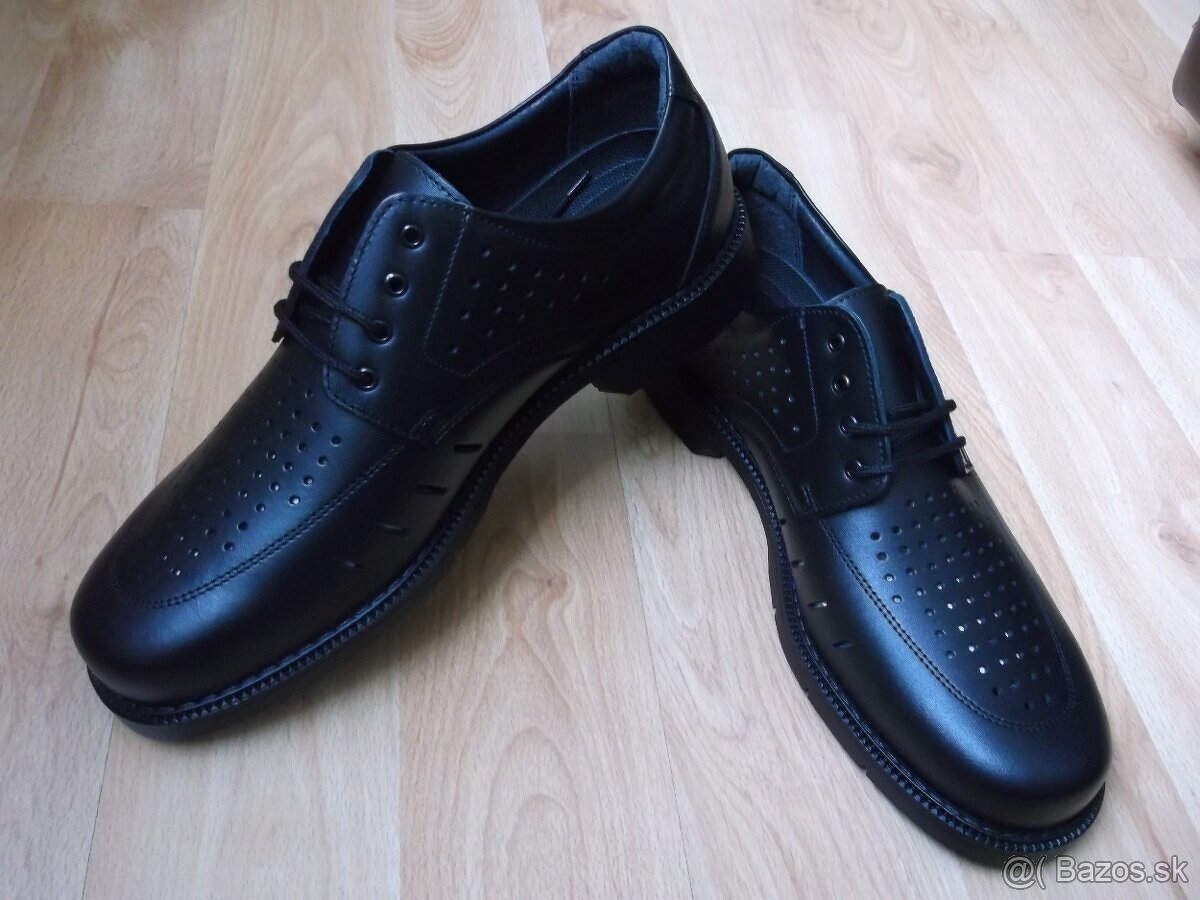 Letná vetraná, obuv, pánske kožené poltopánky letné, BOSP