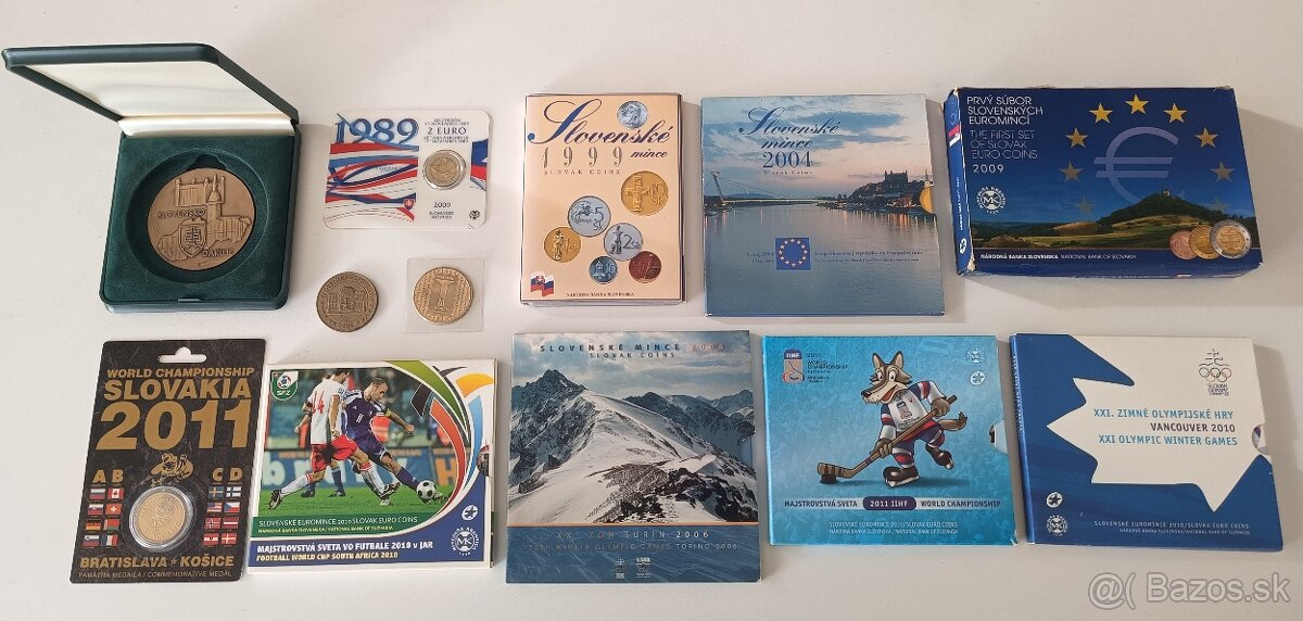 Sada mincí, medailí, bankoviek, známok