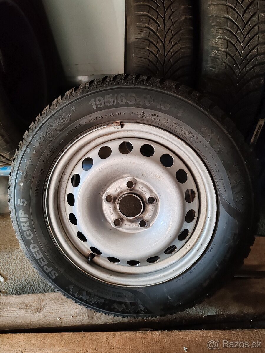 Prodám Disky 5x112 i s pneu 195/65/15 zimní