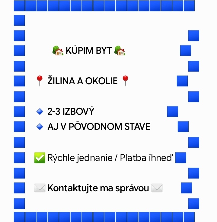 Dopyt byt v pôvodnom stave ideálne 2-3 izbový Žilina a okoli