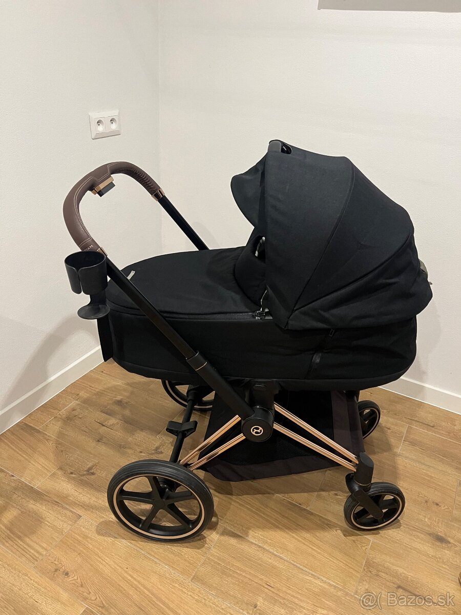 Cybex Priam Rosegold, čierny, hlboká+športová časť