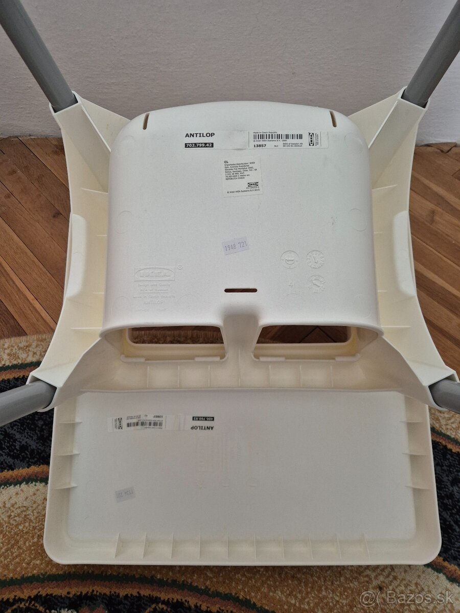 ANTILOP Detská vys stolička/podnos, biela/biela IKEA