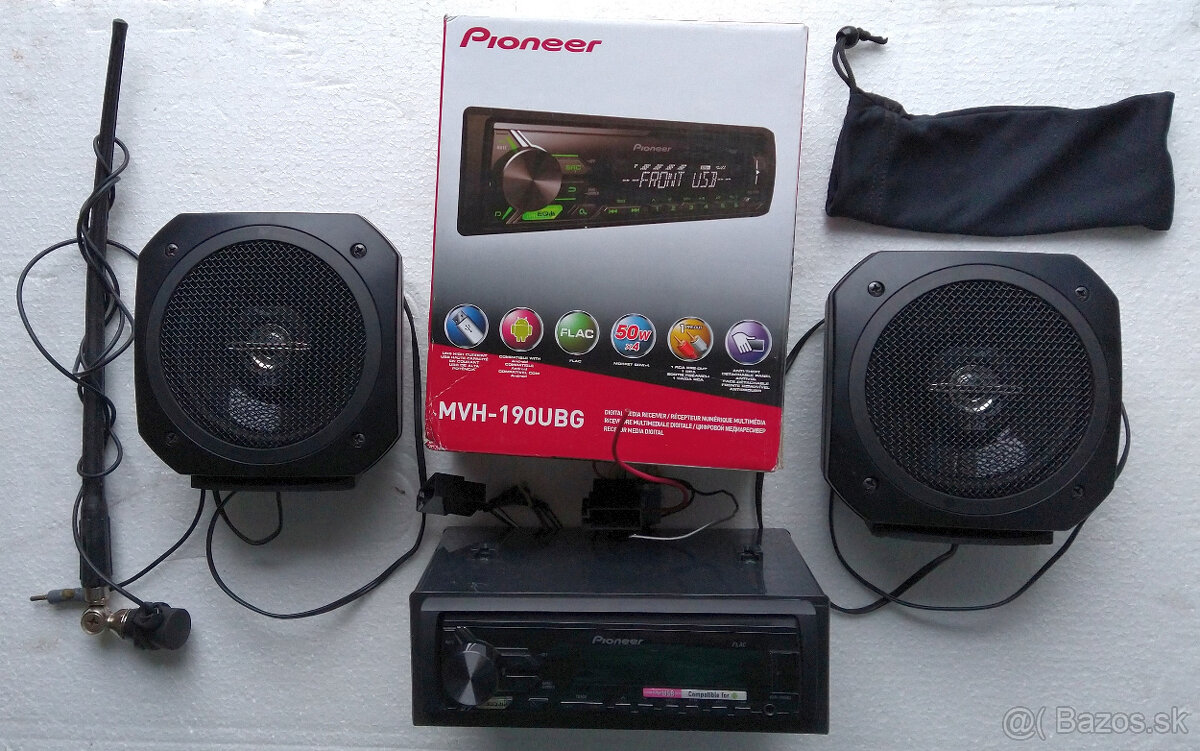 Pioneer MVH-190UBG + 2 reproduktory JVC + anténa
