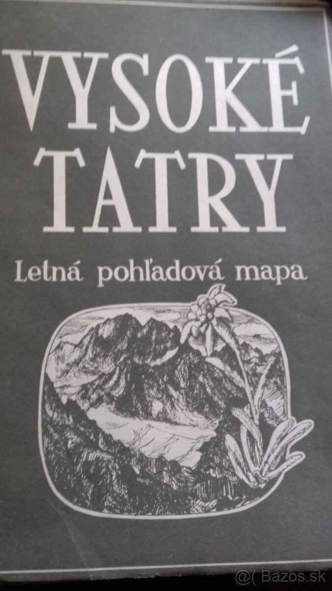MAPA Vysoké Tatry letná pohladová mapa 1955