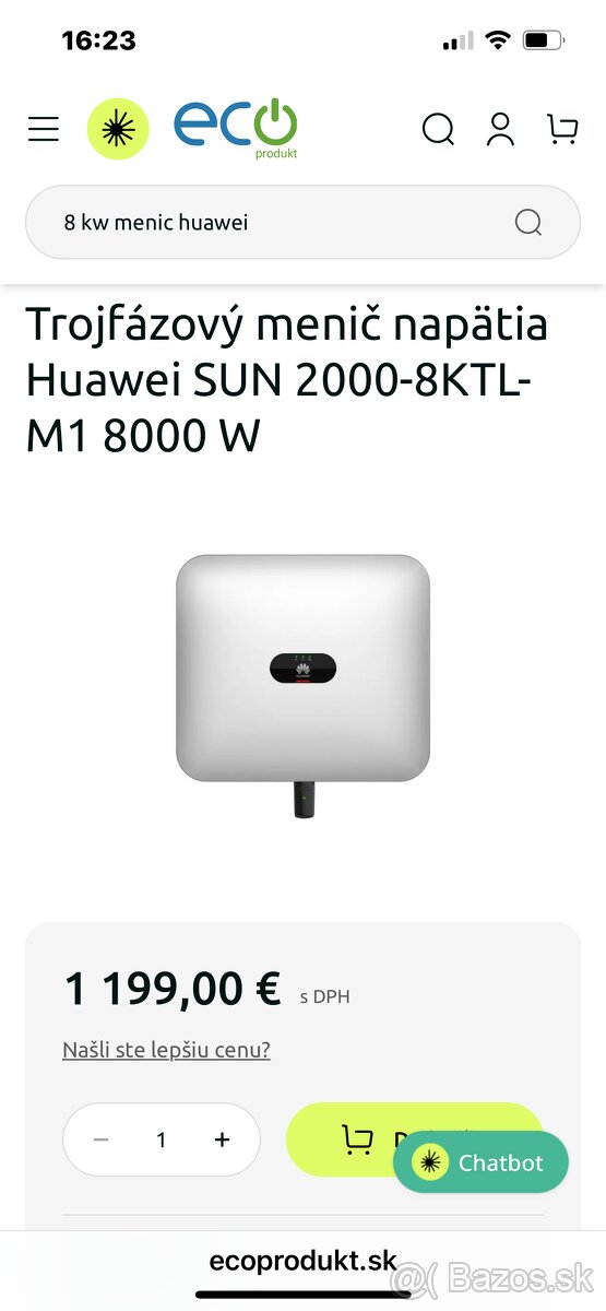 Trojfázový menič napätia Huawei SUN 2000-8KTL-M1 8000 W