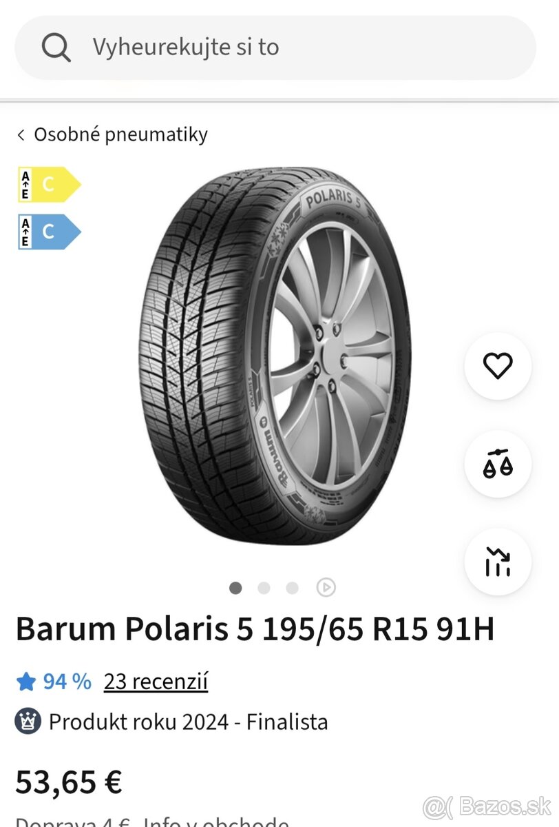 Barum Polaris, 5 195/65 r15 zimné 5x112