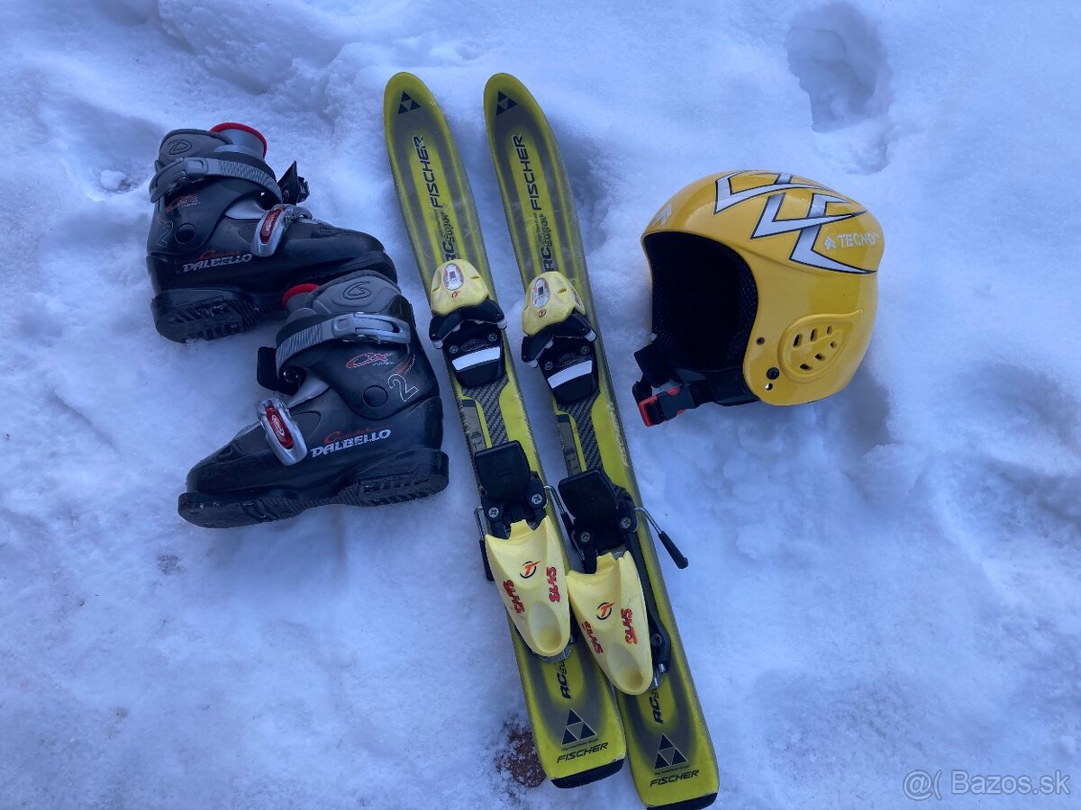 Detské lyže, lyžiarky a helma