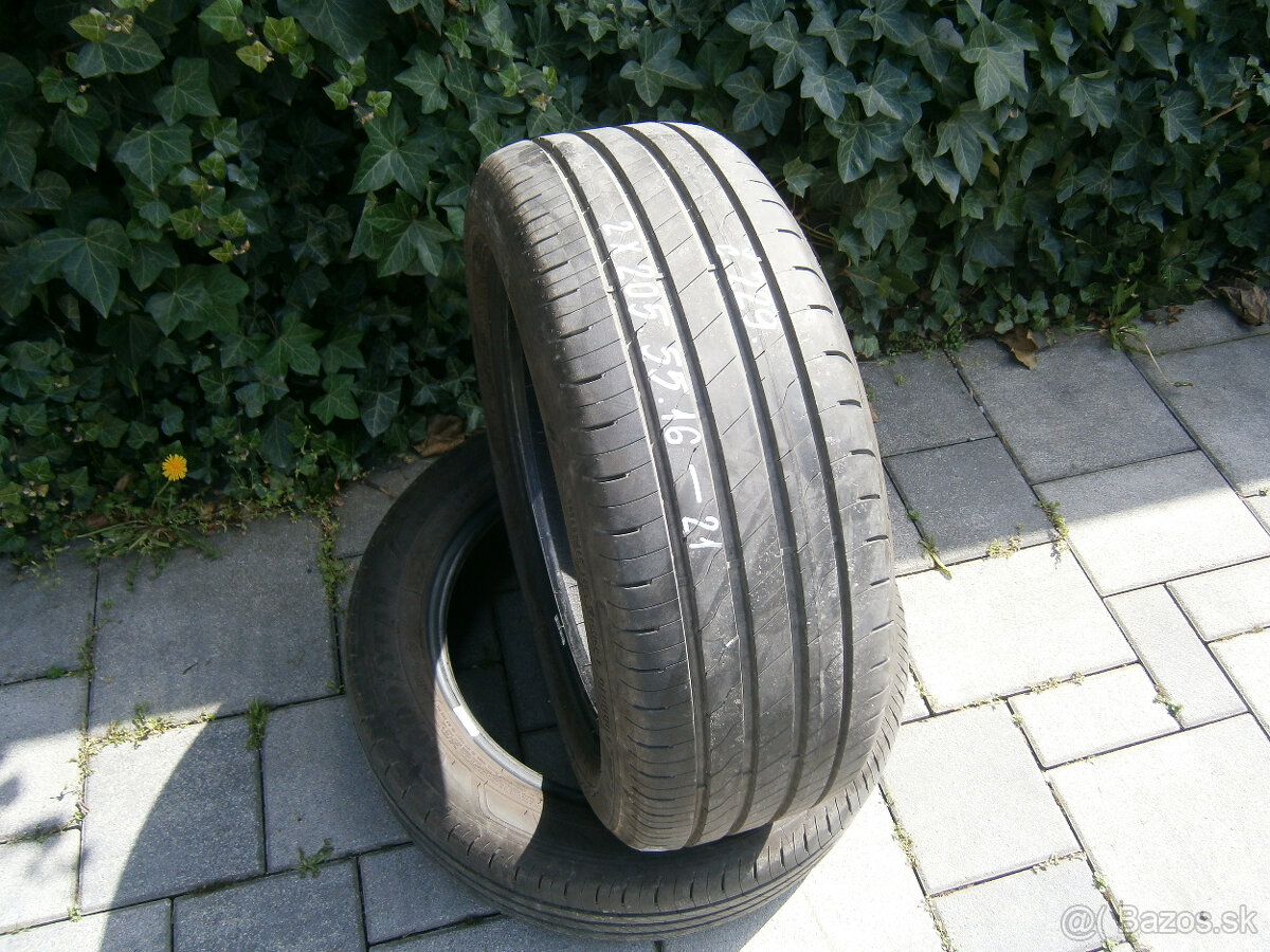 Predám 2x letné pneu Goodyear 205/55 R16 91VXL