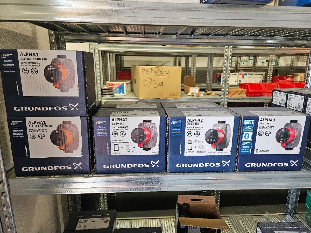 Predám čerpadlá a armatúry, Grundfos, Esbe..