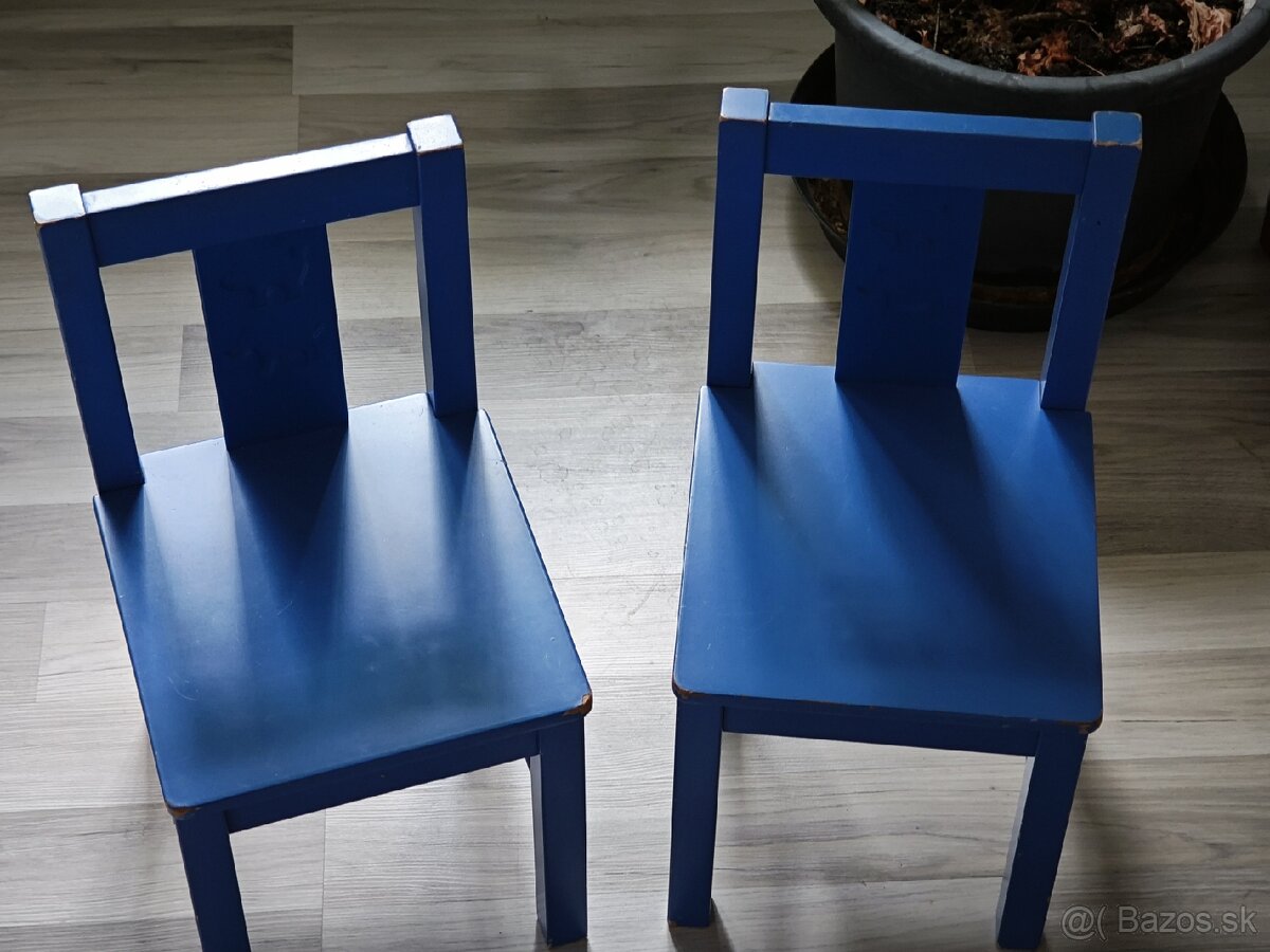 Predám detské stoličky Ikea Kritter, 2ks, modré