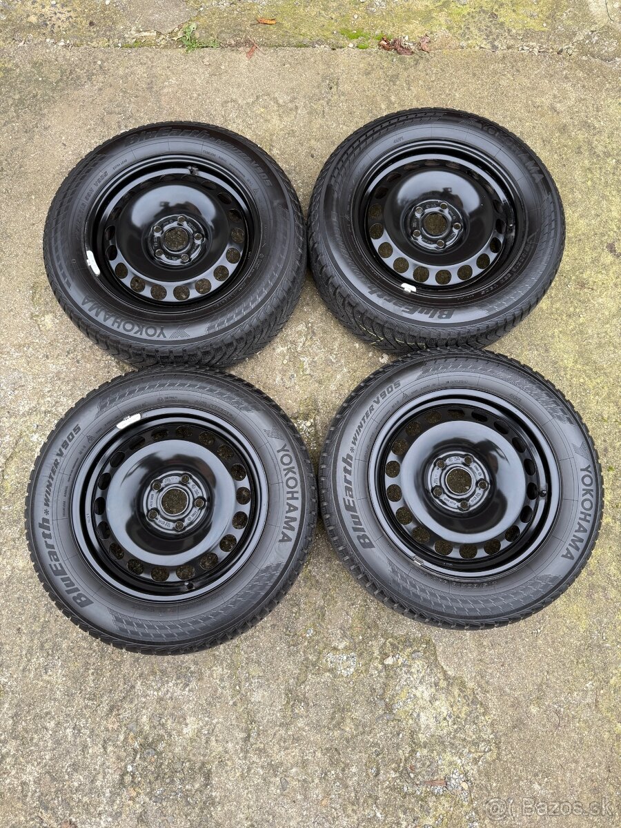 Plechové disky 5x112 so zimnými pneumatikami 215/60 R16